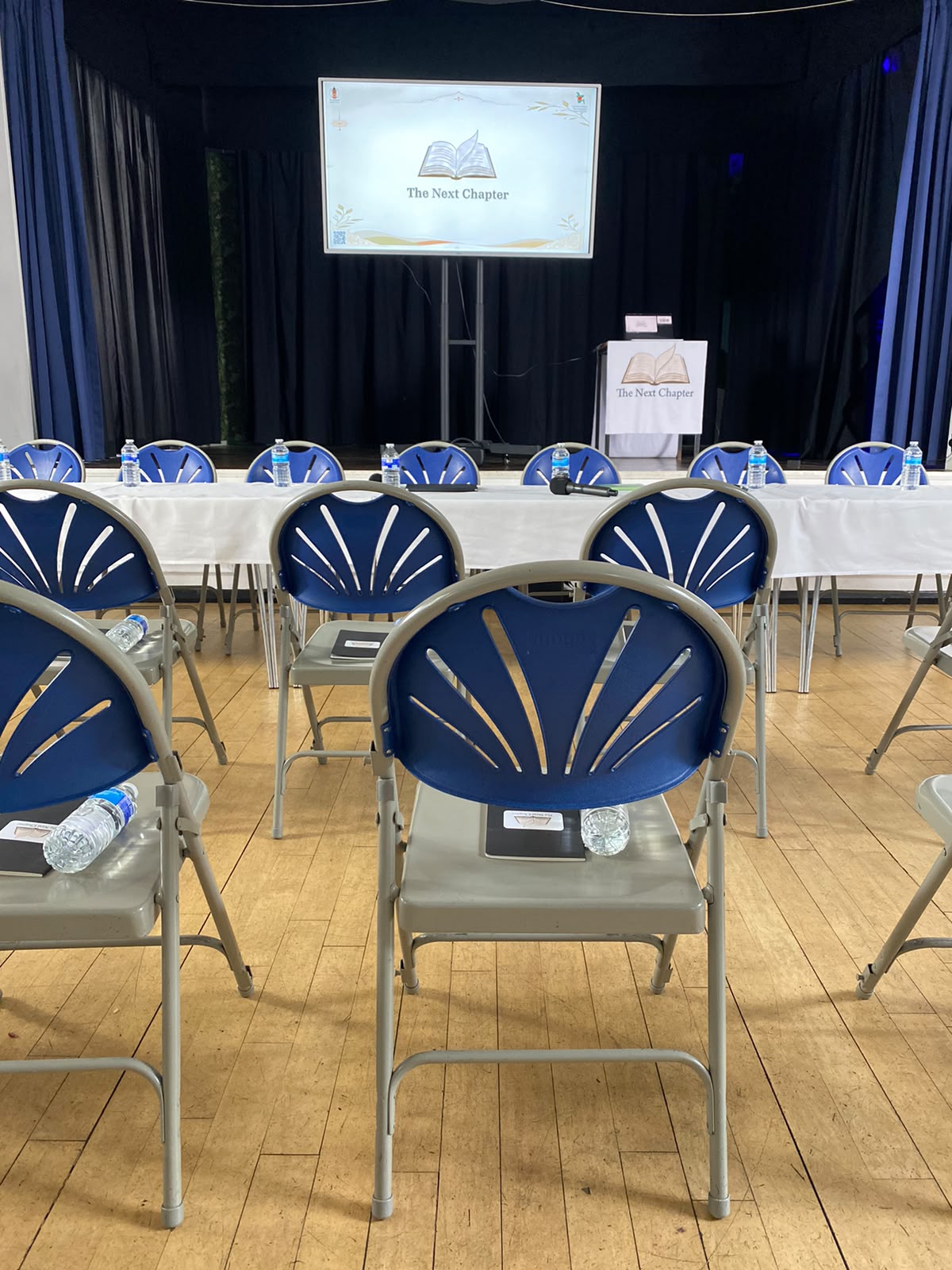 Community Town Hall room ready before the event began